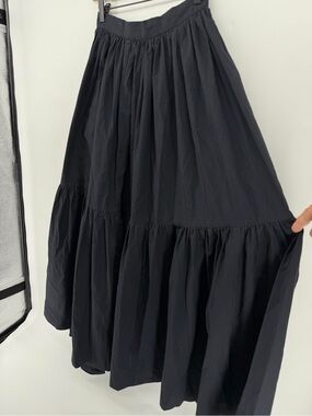 Vintage Sir James California Black Tiered Maxi Skirt Goth Prairie Dark Academia